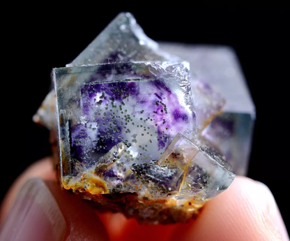 12g Natural phantom window Purple Fluorite Mineral Specimen/ Yaogangxian  China