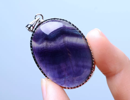 102.75ct Natural Rare Variety healing  Gem Rainbow Fluorite Men & Women Pendant