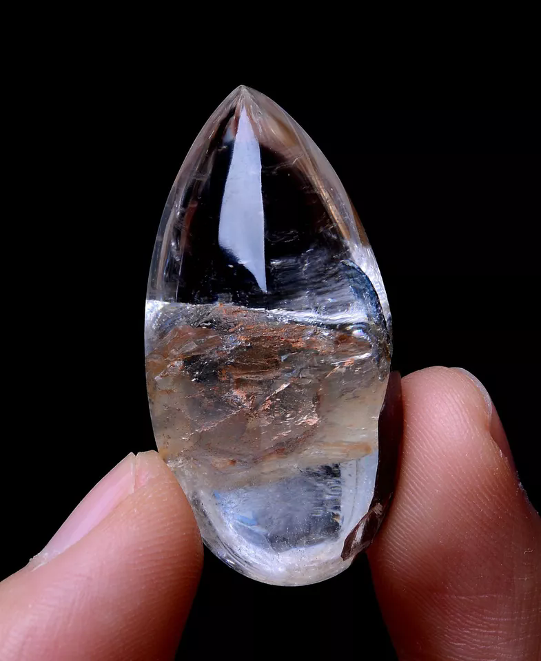 Natural Gold Rutilated Quartz Crystal  "Stone Inside Stone" Pendant  72.55ct