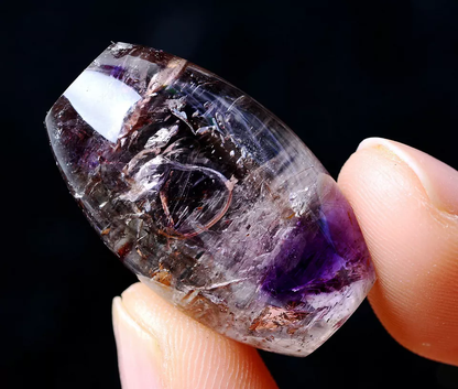 10.28g Natural Rare Amethyst Crystal ”Water Bile“Cylindrical Madam Pendant