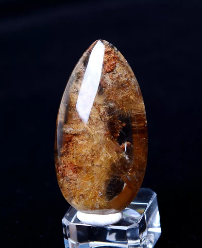 Natural Gold Rutilated Quartz Crystal Men And omen Cure Powerful Pendant  7.54g