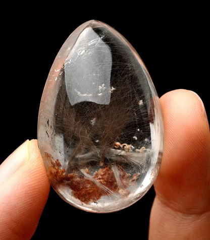 16.48g Natural Beautiful Silver Rutilated Quartz Titanium Crystal Pendant