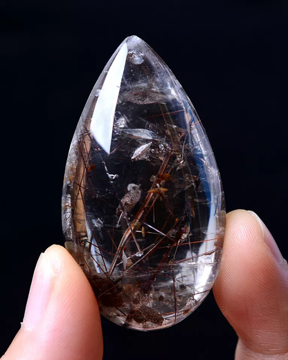 28.56g RARE NATURAL Clear Mica Quartz "Stone in Stone" Crystal Pendant  Healing