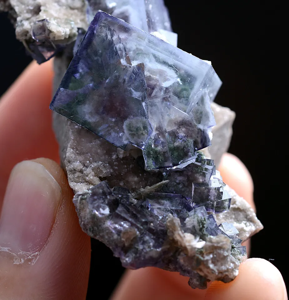 33g Natural Phantom Window Purple FLUORITE Mineral Specimen/Yaogangxian China