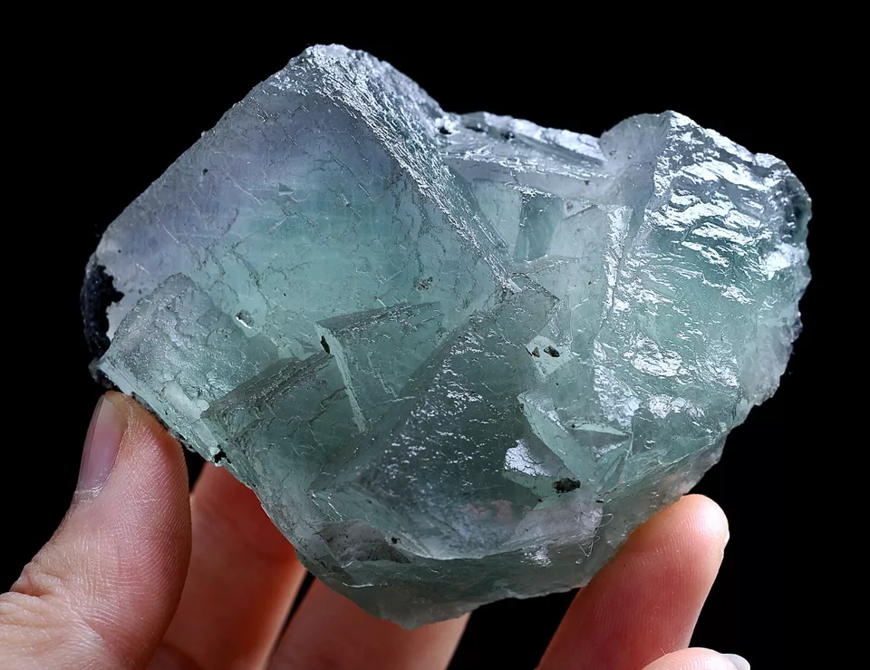 225gNatural Phantom Window Green Purple Cubic Fluorite CLUSTER Mineral  Specimen