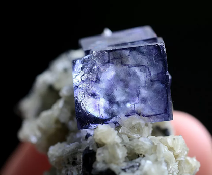 21gNatural Window Purple Fluorite Wolframite Mineral Specimen/Yaogangxian China