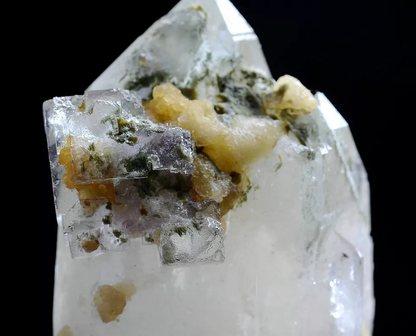 52gNatural Green Ghost Quarte Crystal & Purple Fluorite Mineral Specimens/China