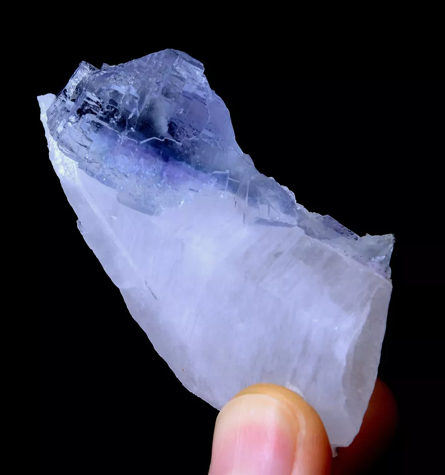 ATURAL TRANSPARENT GEM LEVEL CRYSTAL & PURPLE FLUORITE MINERAL SAMPLES 47.13g