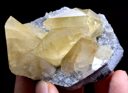 144g Natural Perfect Dipyramidal Yellow Calcite CLUSTER Mineral Specimen/China