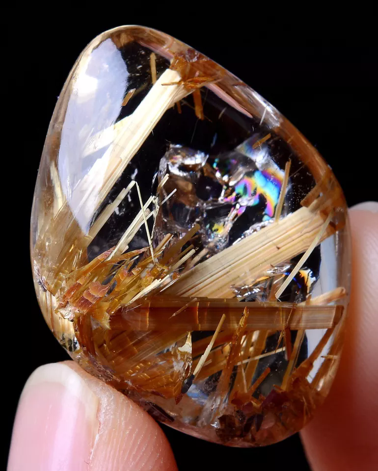 51.70ct Natural Gold Rutilated Quartz Crystal Woman Men Cure Powerful Pendant