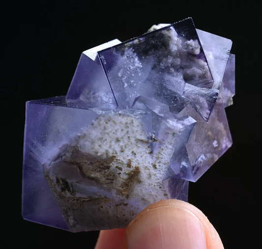 28.20g Natural Clear Phantom Purple FLUORITE Mineral Specimen /Yaogangxian China