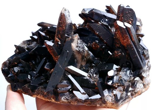 784g Natural Rare Smoky & Black QUARTZ Crystal Cluster Mineral  Specimen