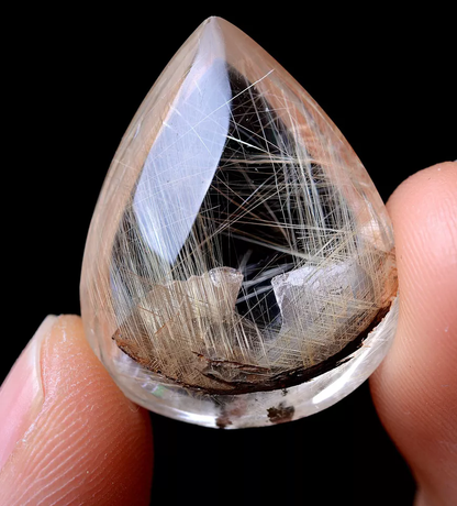 34.5ctNATURALGold Rutilated Hair & Mica "Stone in Stone" Quartz Crystal Pendant