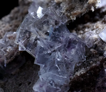 71g NATURAL RARE CUBE PURPLE WINDOW FLUORITE MINERAL SAMPLES/Yaogangxian  China