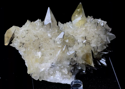 524g Natural Perfect Dipyramidal Yellow Calcite CLUSTER Mineral Specimen /China