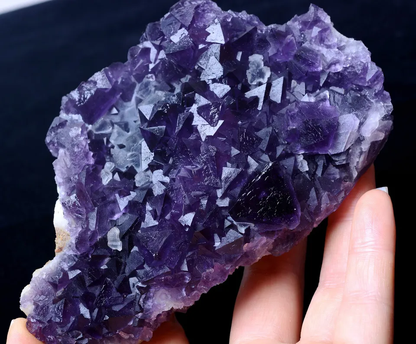 486g Newly DISCOVERED RARE PURPLE FLUORITE CRYSTAL MINERAL SPECIMEN/China