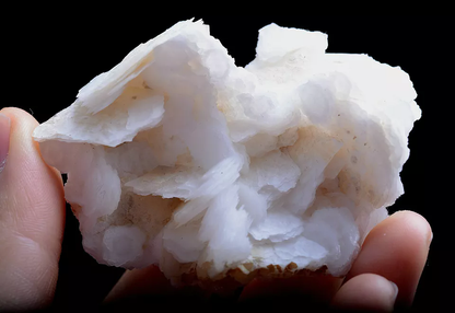 55.g New Find Natural Rare White Ladder-Like Calcite & Crystal Mineral Specimen