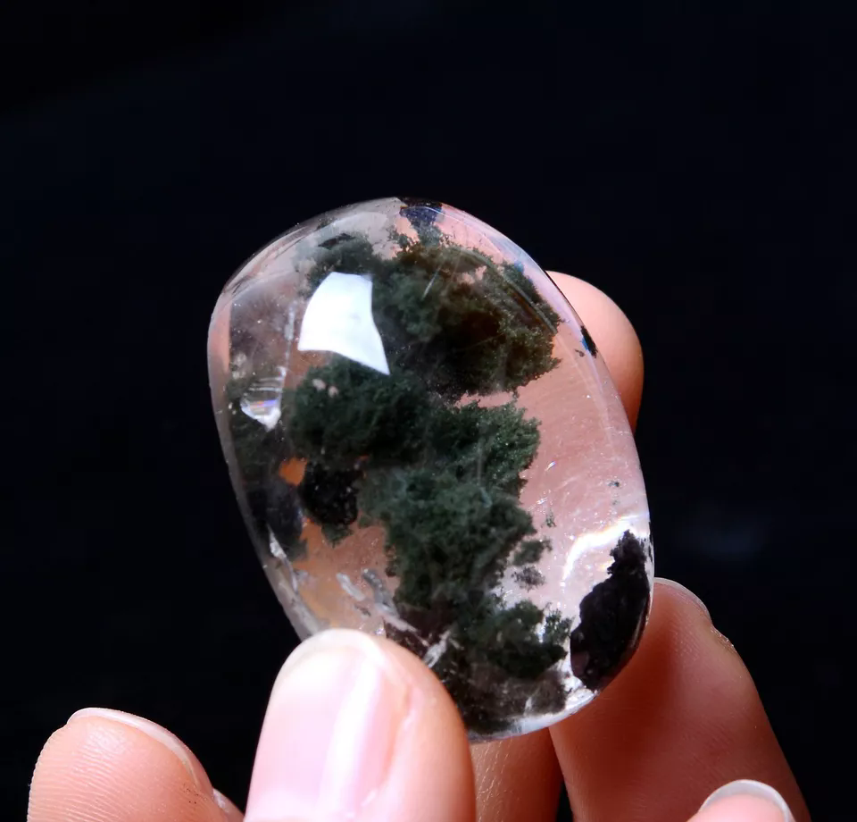 Natural Clear Green Phantom Ghost Quartz Crystal Pendant Healing Jewelry 25.57g