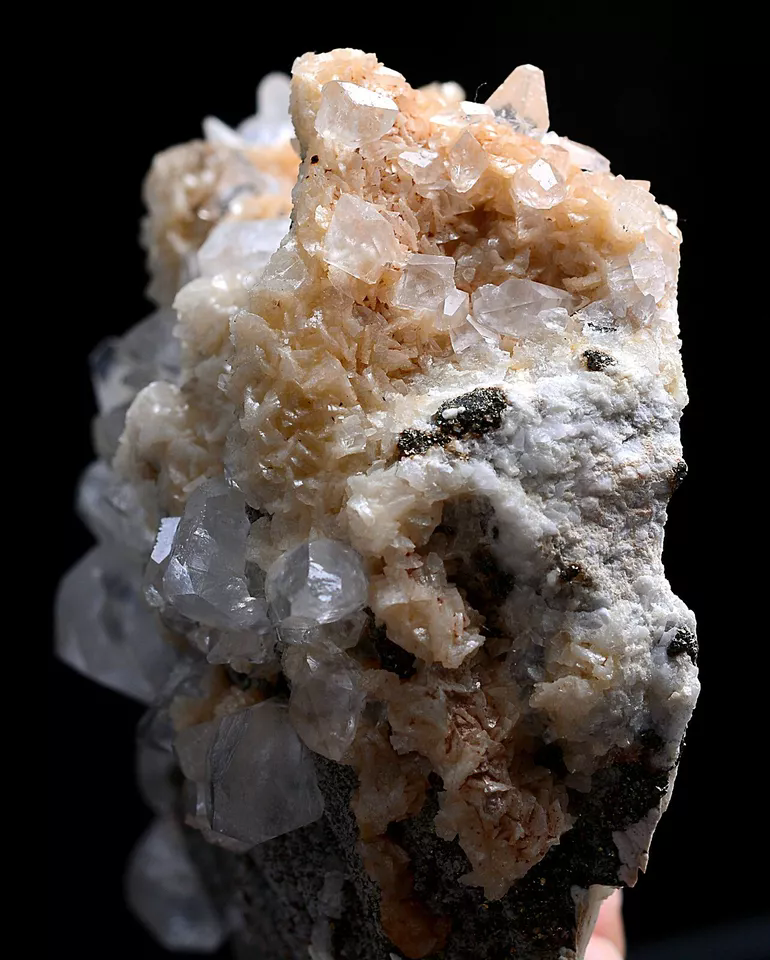 269.1g Natural Tower-Like Fluorescent Calcite Pyrite dolomite Mineral  Specimen