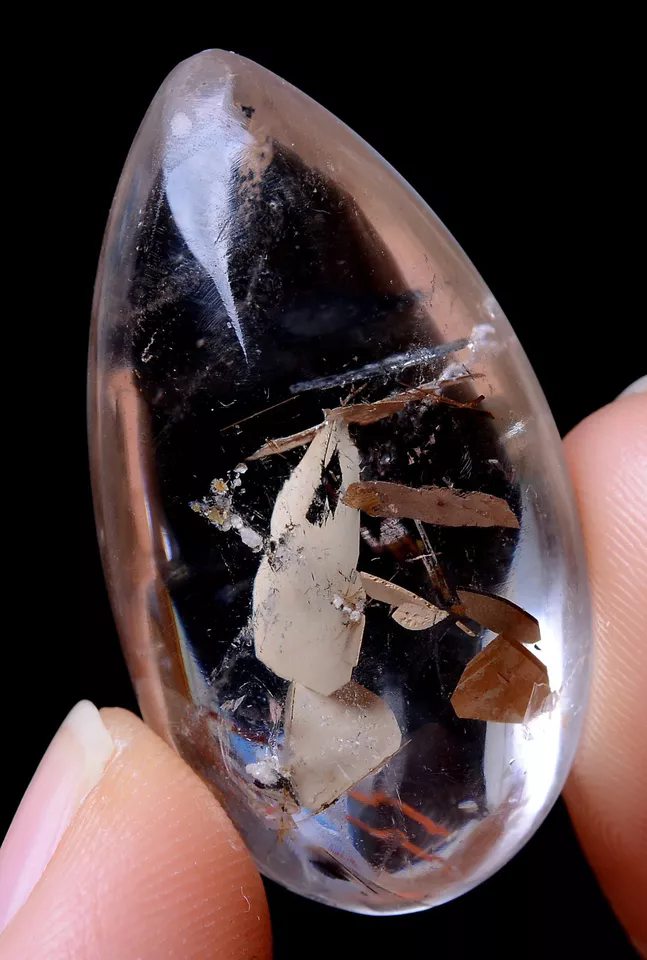 51.65ct RARE NATURAL Clear Mica Quartz "Stone in Stone" Crystal Pendant Healing