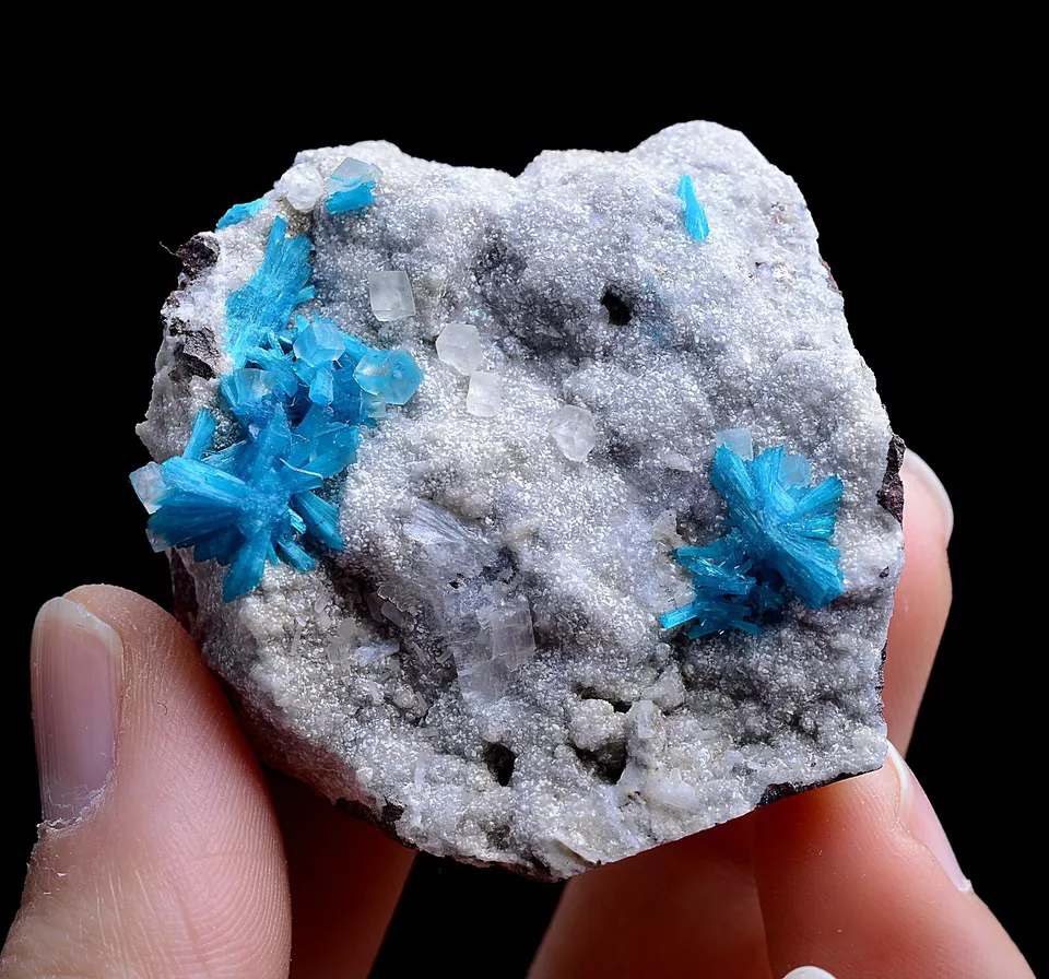 40.1g Natural CAVANSITE & ZEOLITE & Calcite Symbiotic Mineral Specimen/ India