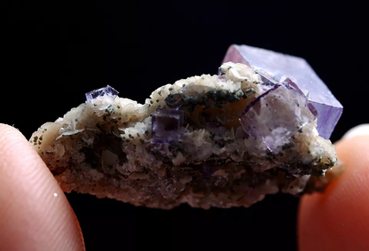 3.30g Natural Clear Phantom Window Purple Fluorite Mineral Specimen/Yaogangxian