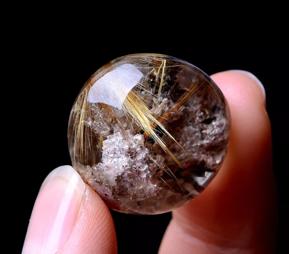 59.60ct Natural Gold Rutilated Quartz Crystal Woman Cure Powerful Pendant