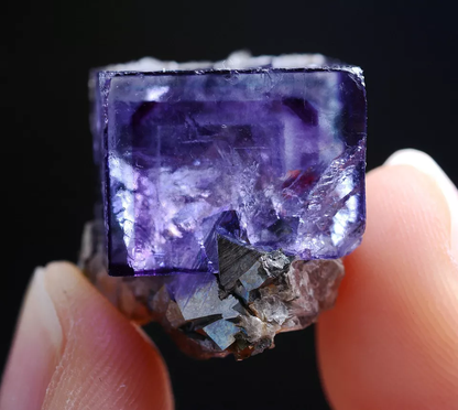 10g Natural Window Purple Fluorite & Arsenopyrite Mineral Specimen/Yaogangxian