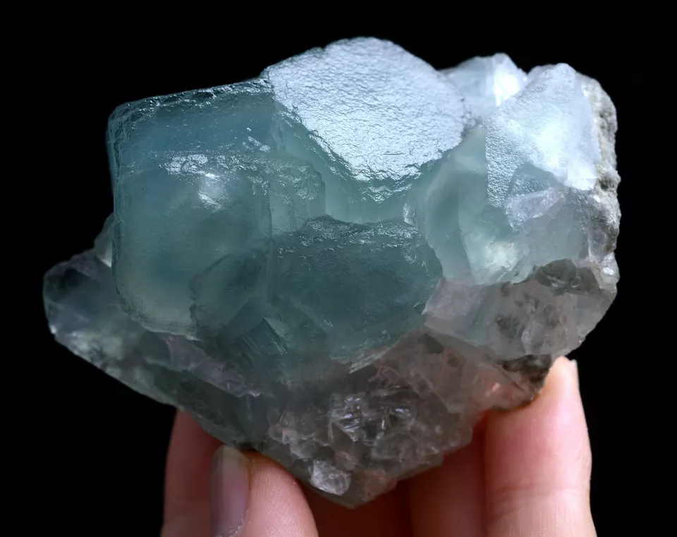 Natural Phantom Window Green Cubic Fluorite CLUSTER Mineral Specimen  202g