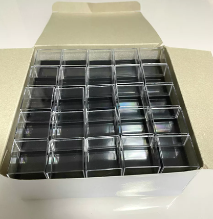 12pcs Acrylic Display Box Mineral Specimen Jewelry Square Collecting Case