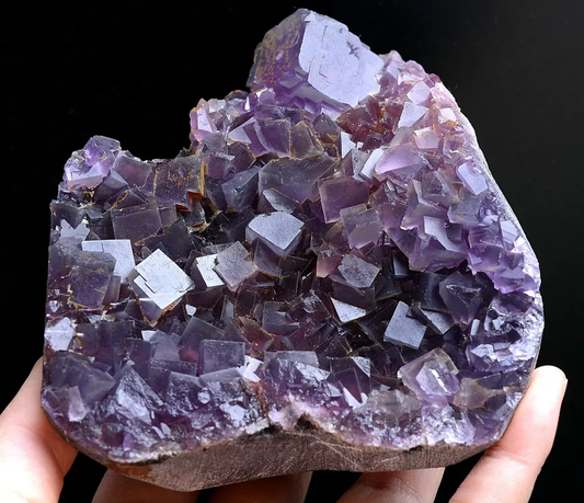 788g Natural Phantom Window Purple Fluorite CRYSTAL CLUSTER Mineral Specimen