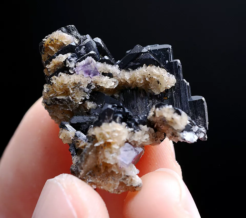 13g Natura Wolframite & Dolomite & Fluorite Mineral Specimen/Yaogangxian China