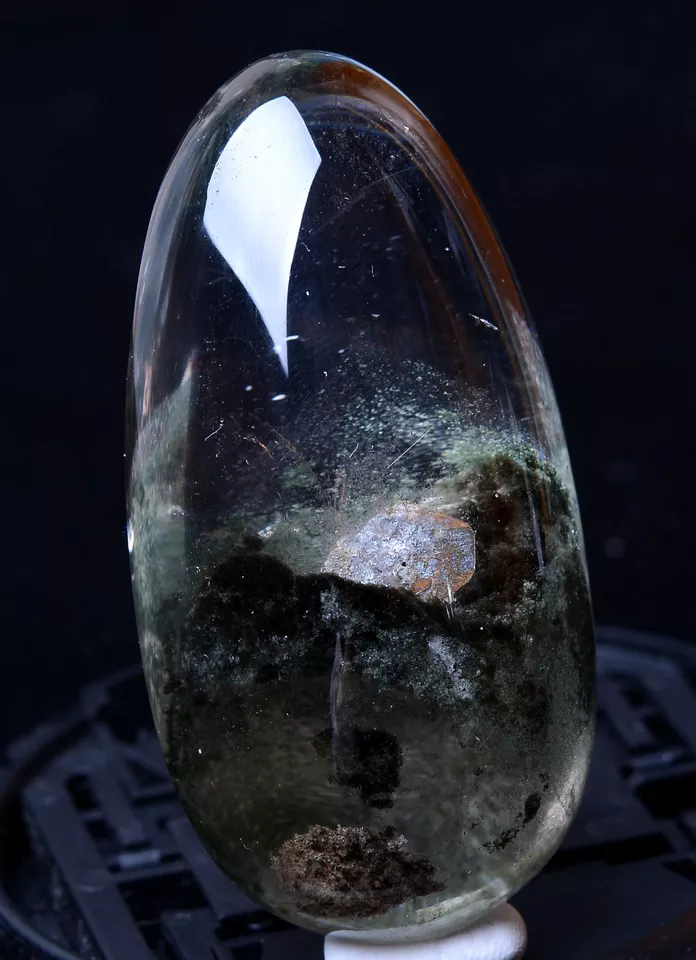 250ct Natural Green Ghost Mica Quartz Crystal "Stone Inside Stone" Men Pendant