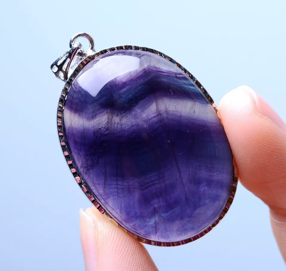 102.75ct Natural Rare Variety healing  Gem Rainbow Fluorite Men & Women Pendant