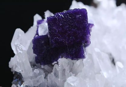 88g Natural Yi Purple FLUORITE &Arsenopyrite Mineral Specimen/Yaogangxian China