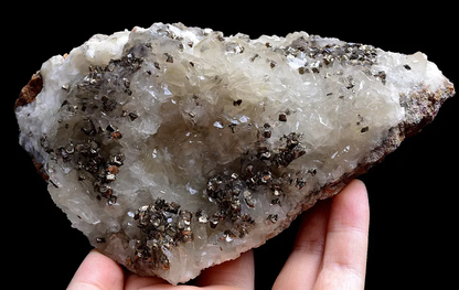 724g Natural Rare Pyrite & Calcite Crystal Cluster Mineral Specimen/China