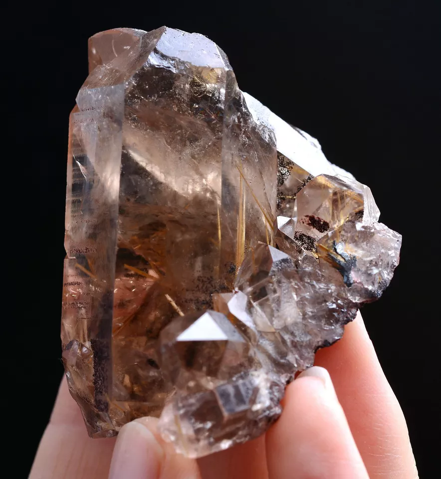 80.1g Natural Transparent Gold Rutilated Quarte Hair Crystal Mineral Specimens