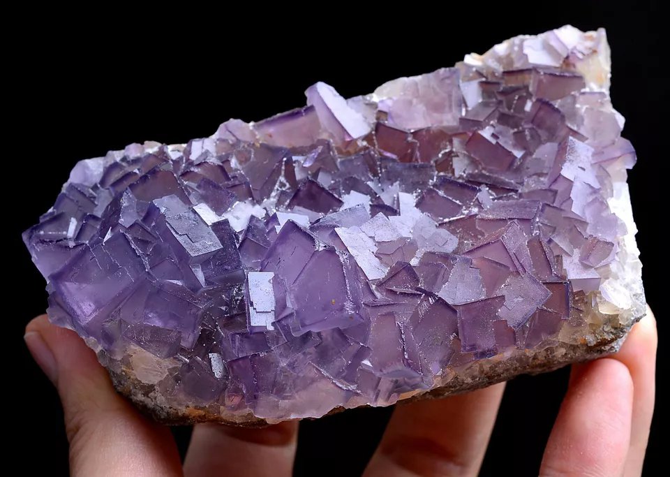 313g Natural Phantom Window Purple Fluorite CRYSTAL CLUSTER Mineral Specimen