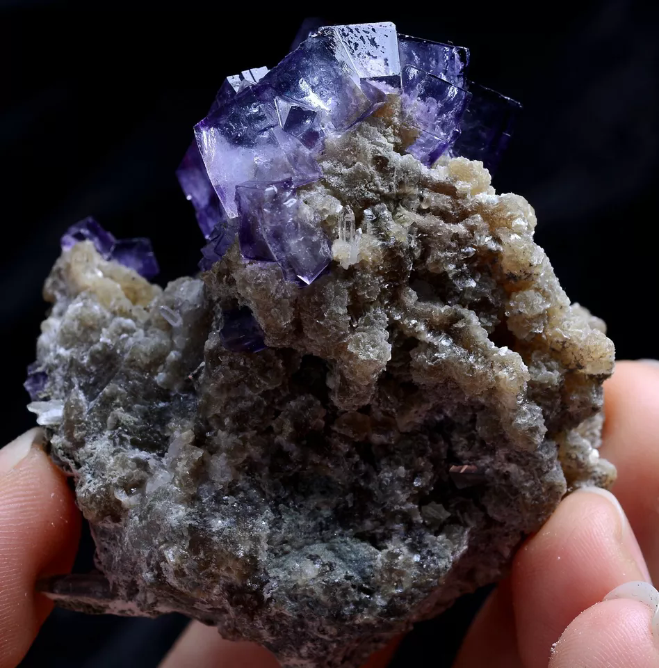 85g Natural COMPLETE PURPLE & Blue FLUORITE MINERAL SAMPLES/YaoGangXian China