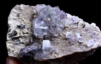 106.g Newly DISCOVERED RARE CUBE PURPLE FLUORITE MINERAL SAMPLES/Yao Gang Xian