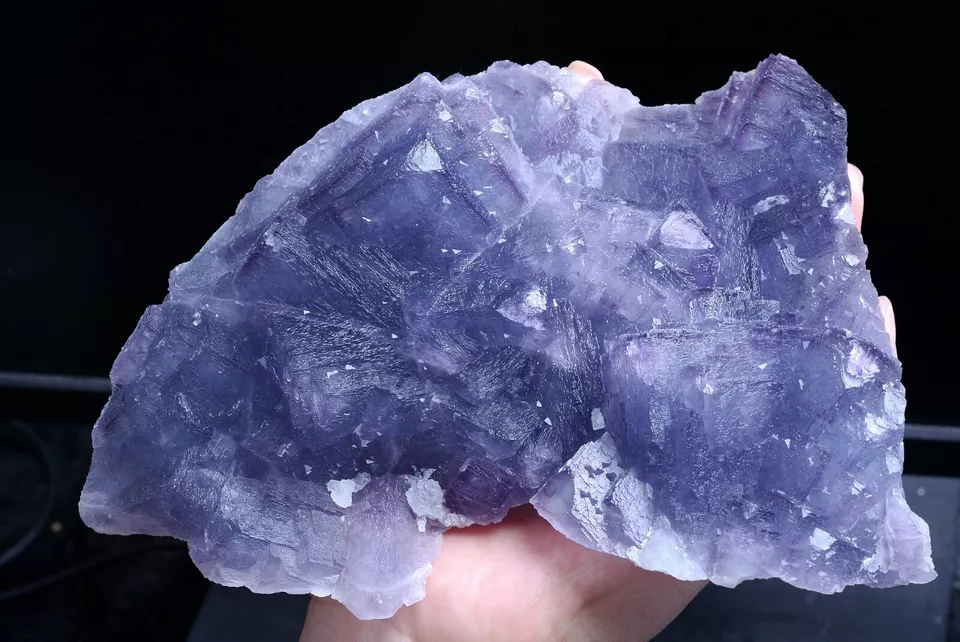 1733g Natural Phantom Window Cube Blue Purple Fluorite Mineral Specimen/ China