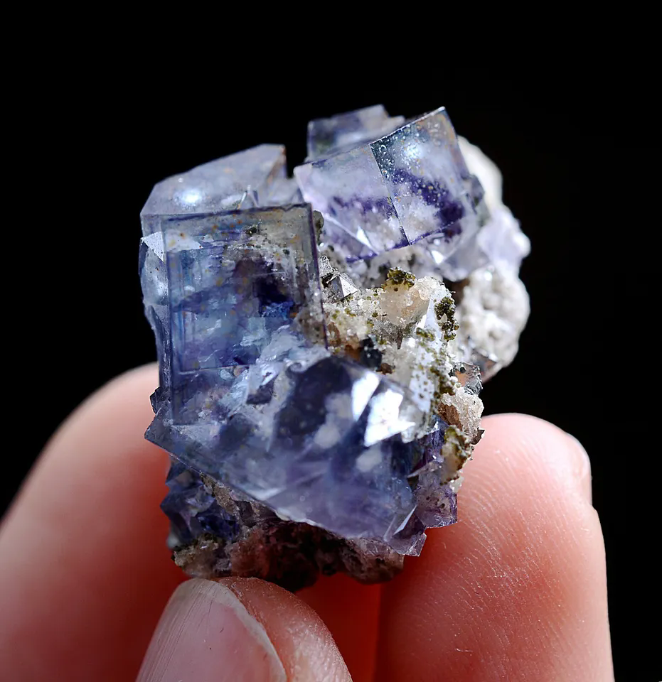 20g Natural Purple Blue Fluorite & Arsenopyrite Mineral Specimen/Yaogang  xian