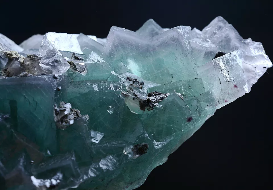 1265g NATURAL Phantom Window Green Blue Cubic FLUORITE Mineral Specimen/China