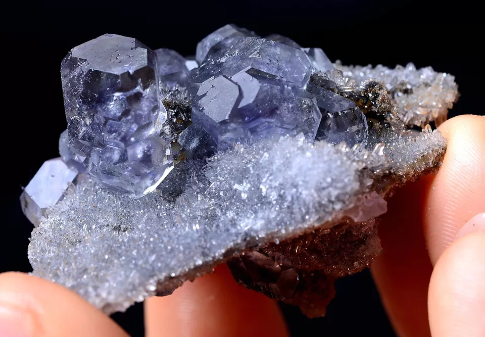 Newly DISCOVERED RARE PURPLE FLUORITE & CRYSTAL SYMBIOTIC MINERAL SPECIMEN  33g