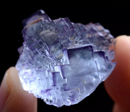 14g Natural ladder pattern Purple Fluorite Mineral Specimen /Yaogangxian China