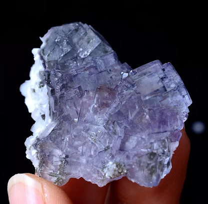 Yao Gang Xian RARE PURPLE FLUORITE CRYSTAL CLUSTER MINERAL SAMPLES  23.38g