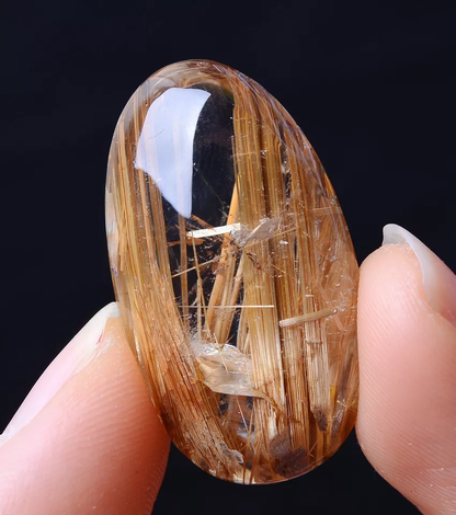 44.30CT NATURAL GOLD RUTILATED QUARTZ CRYSTAL WOMAN MEN CURE POWERFUL  PENDANT