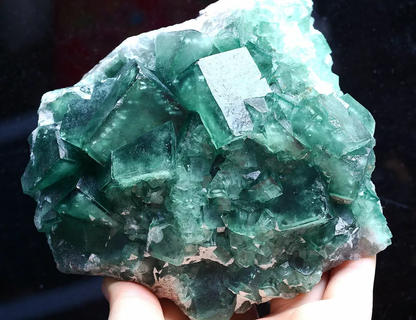 NATURAL Beauty Green Cubic FLUORITE Crystal Cluster Mineral Specimen 1178.g