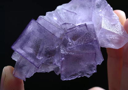 61g Natural Clear Purple Edge Fluorite Mineral Specimen /Guizhou China