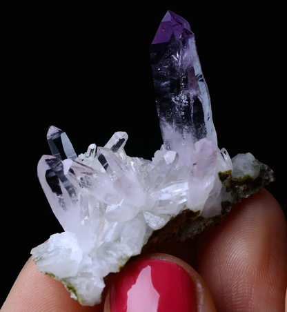 10.81g NATURAL Amethyst Quartz Skeletal Crystal Point Mineral Specimen/Mexico